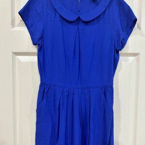 J Crew Royal Blue Peter Pan dress with pockets and Peter Pan collar Size 4